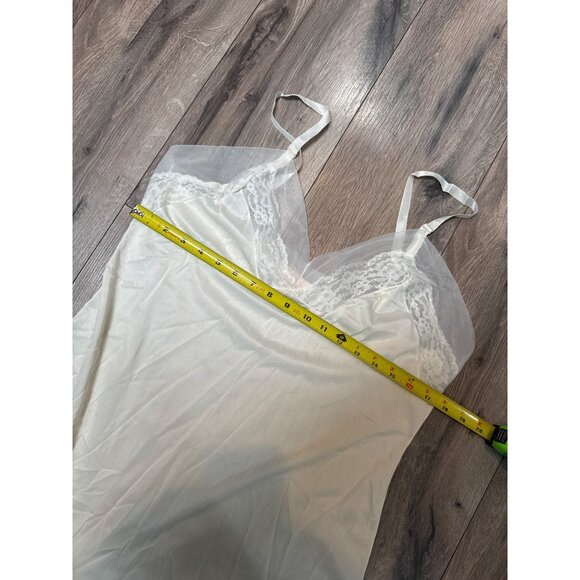 Vintage Lovers Model White Slip Dress Frosted Lace BabyDoll Croquette Boho Roman - Picture 5 of 9